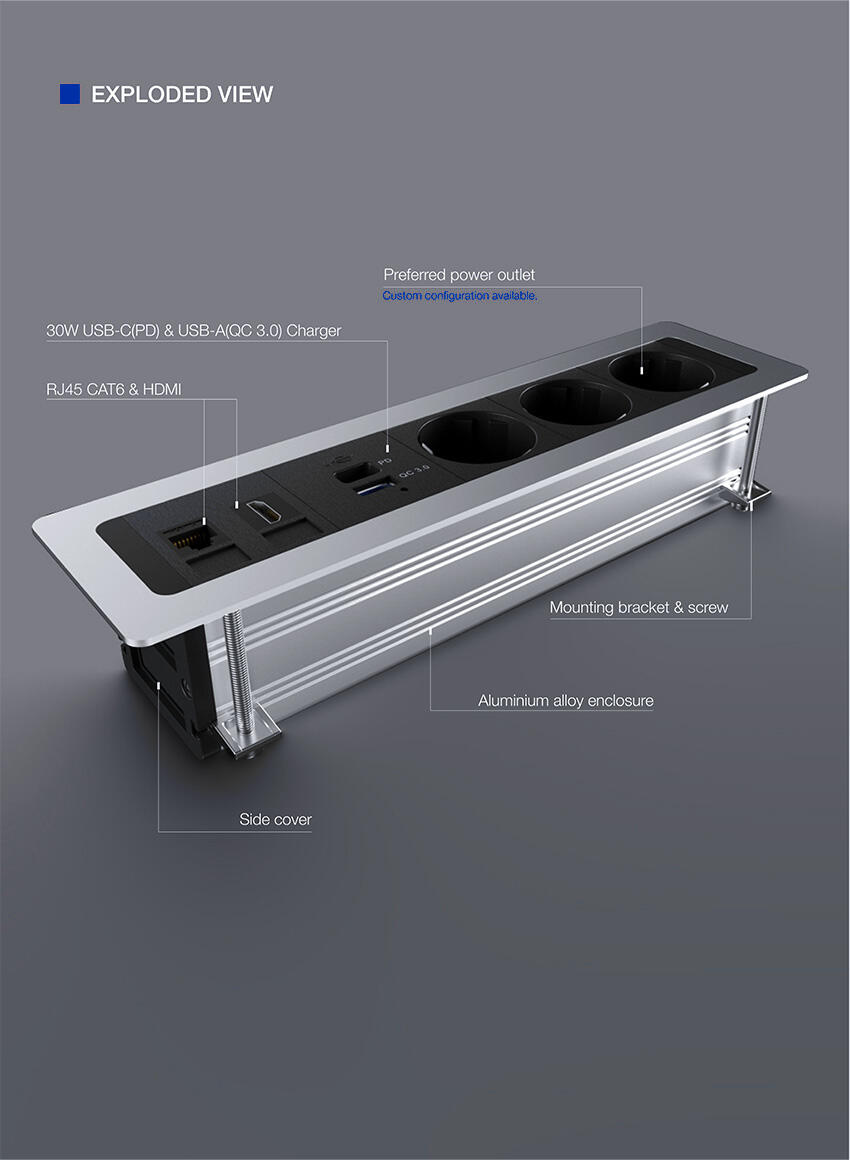কিভাবে ডেস্ক পাওয়ার সকেট কাজের জায়গাটি সাফ রাখে